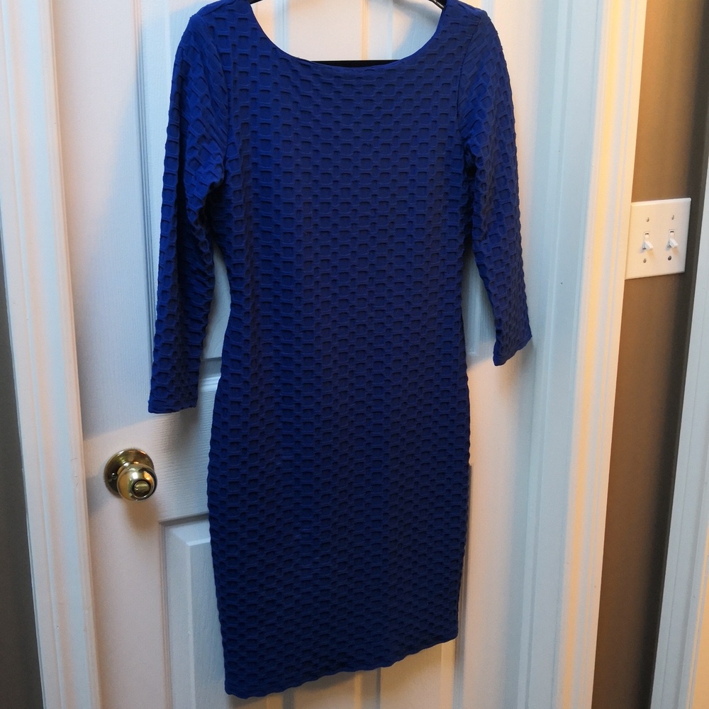 Frank Lyman Blue Textured Dress, sz 8,Last Chance!